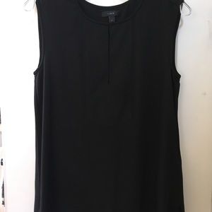 NWOT J. Crew black sleeveless blouse. Size 2